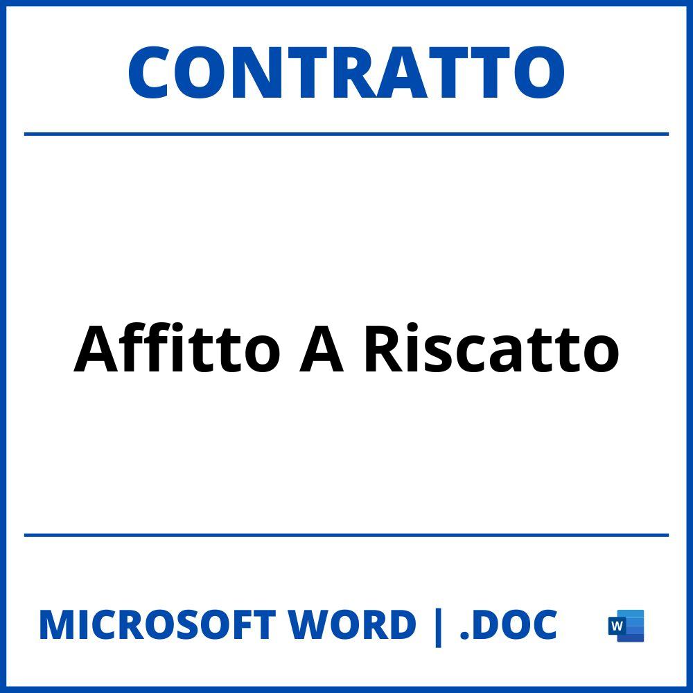 Fac Simile Contratto Di Affitto A Riscatto