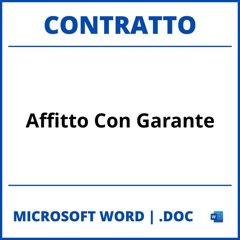 Fac Simile Contratto Di Affitto Con Garante