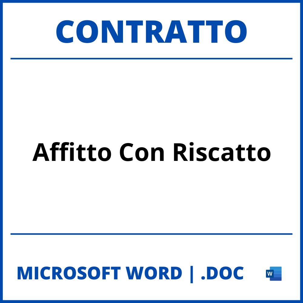 Fac Simile Contratto Di Affitto Con Riscatto