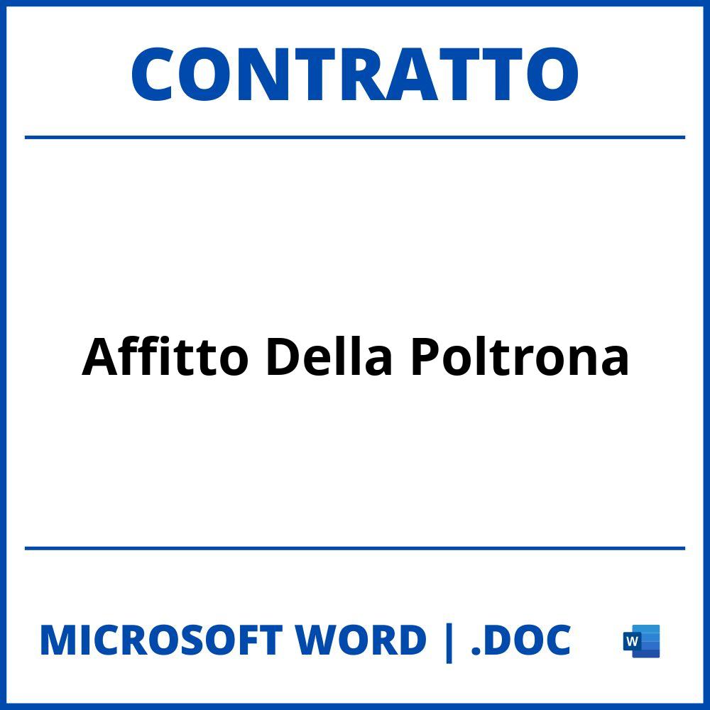 Fac Simile Contratto Di Affitto Della Poltrona