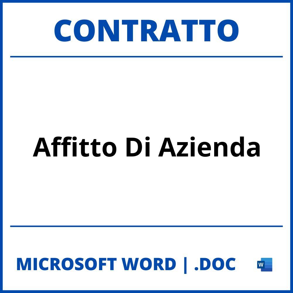 Fac Simile Contratto Di Affitto Di Azienda