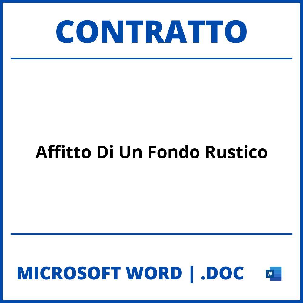 Fac Simile Contratto Di Affitto Di Un Fondo Rustico