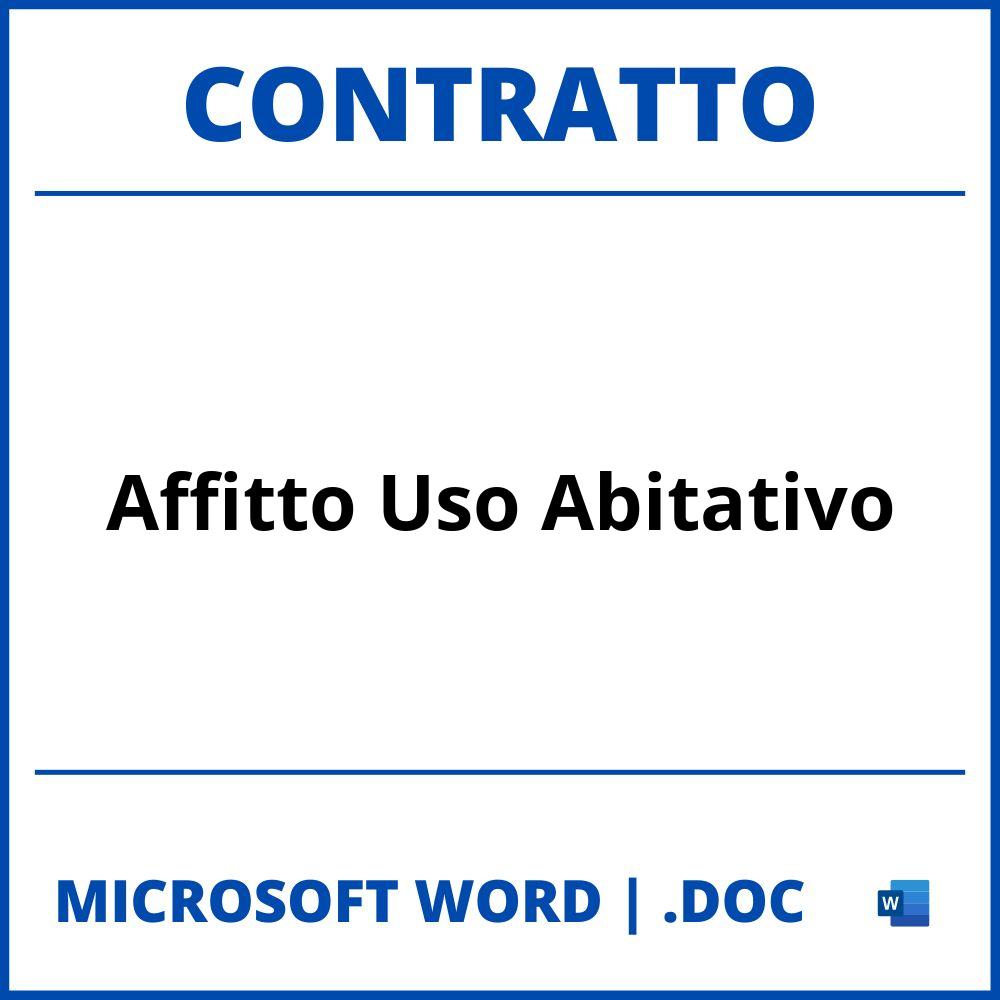 Fac Simile Contratto Di Affitto Uso Abitativo