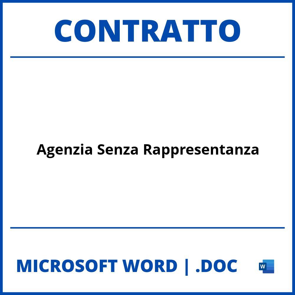 Fac Simile Contratto Di Agenzia Senza Rappresentanza