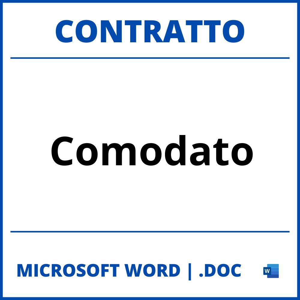 Fac Simile Contratto Di Comodato