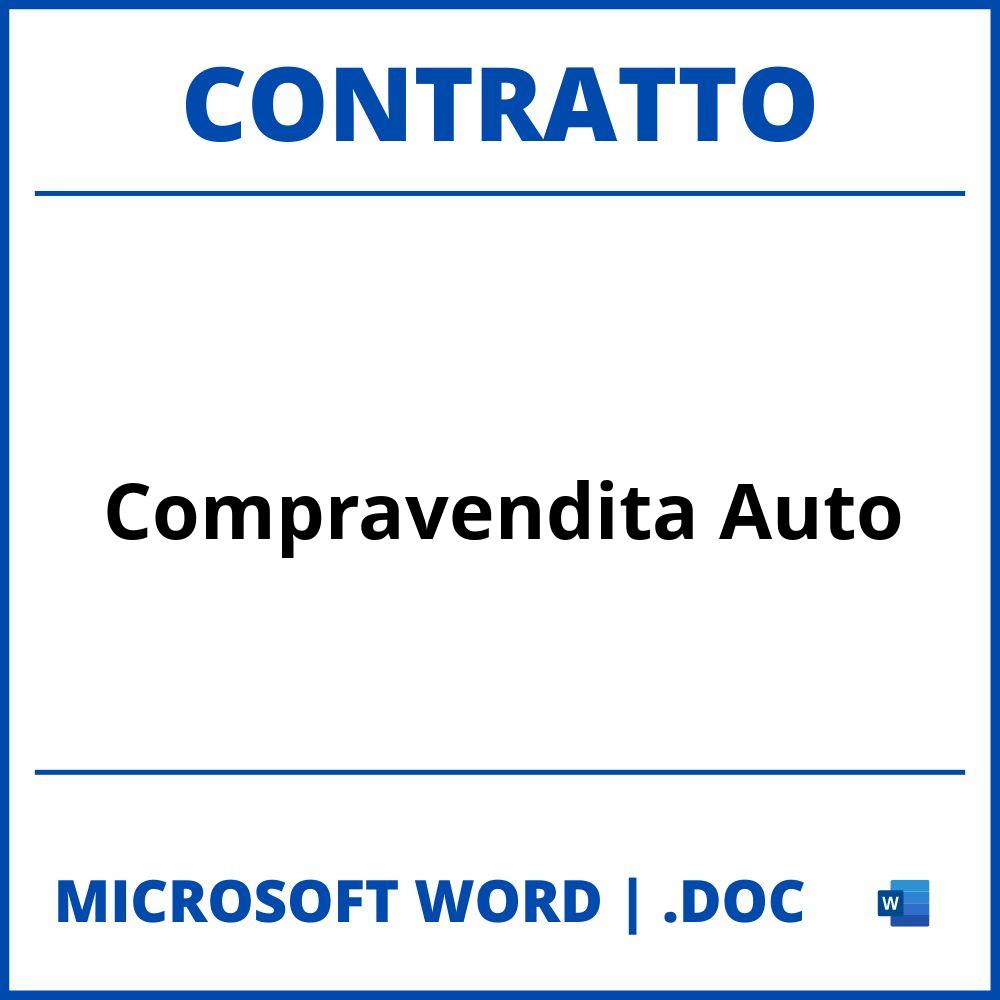 Fac Simile Contratto Di Compravendita Auto