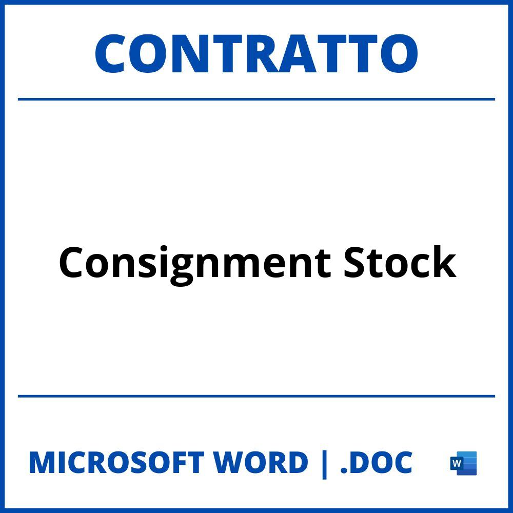 Fac Simile Contratto Di Consignment Stock