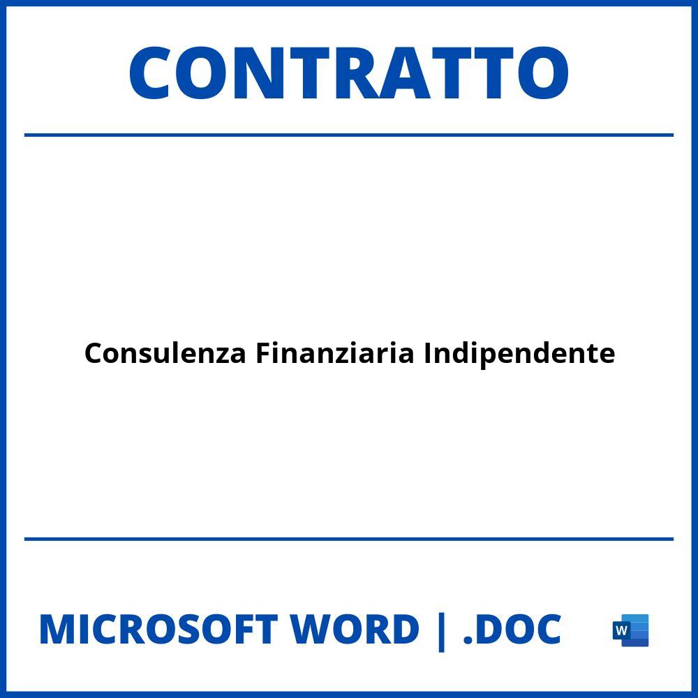 Fac Simile Contratto Di Consulenza Finanziaria Indipendente