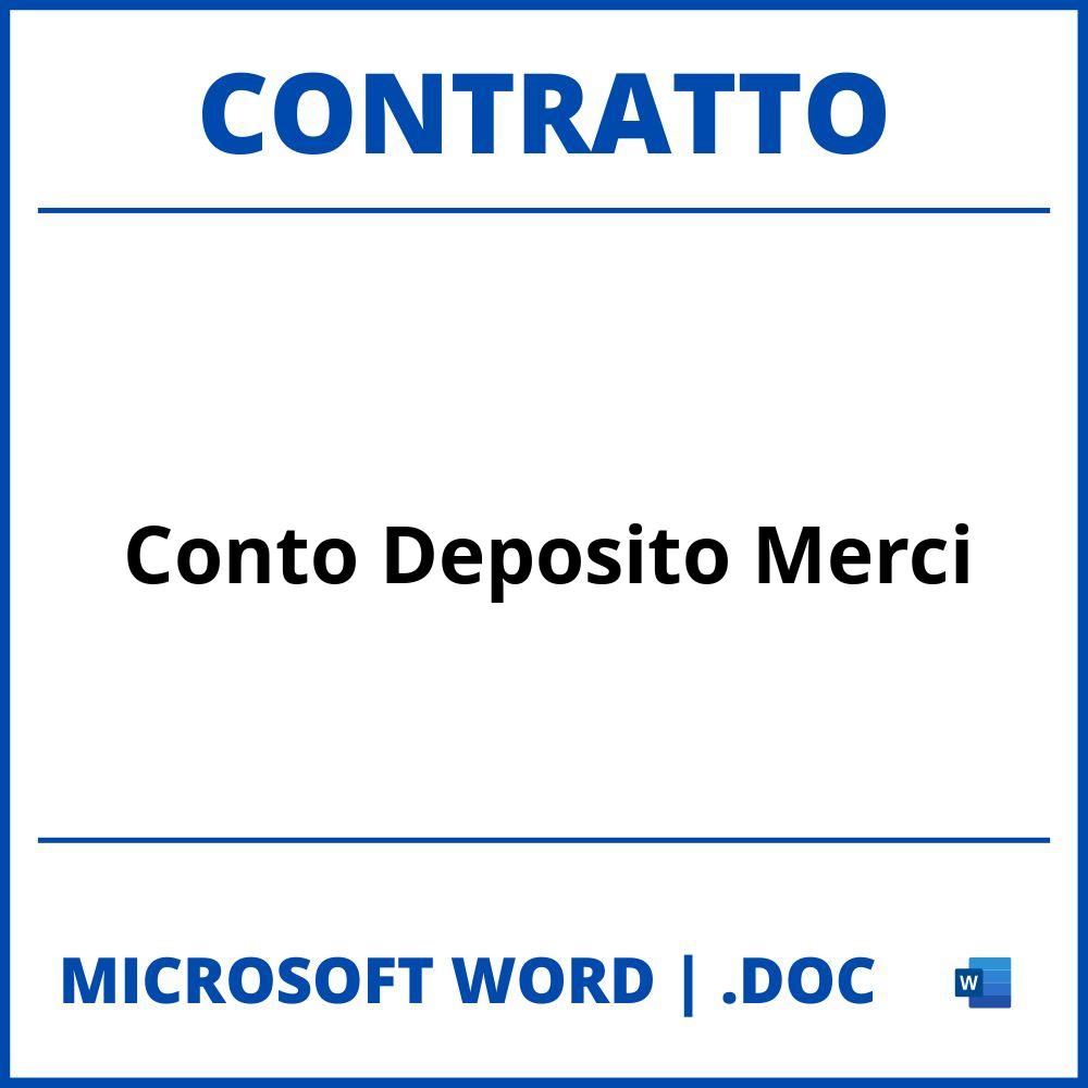 Fac Simile Contratto Di Conto Deposito Merci