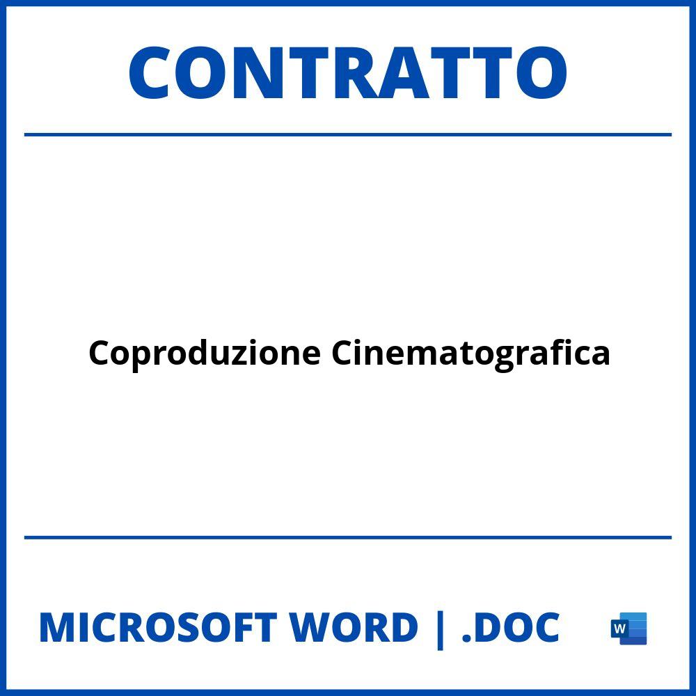Fac Simile Contratto Di Coproduzione Cinematografica