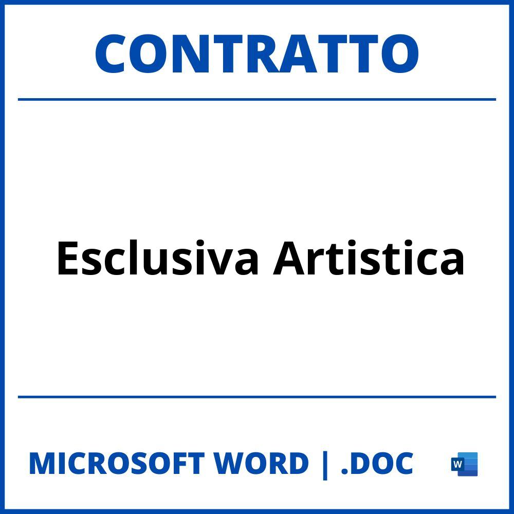 Fac Simile Contratto Di Esclusiva Artistica