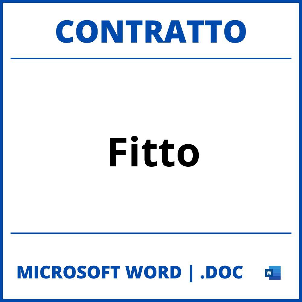 Fac Simile Contratto Di Fitto