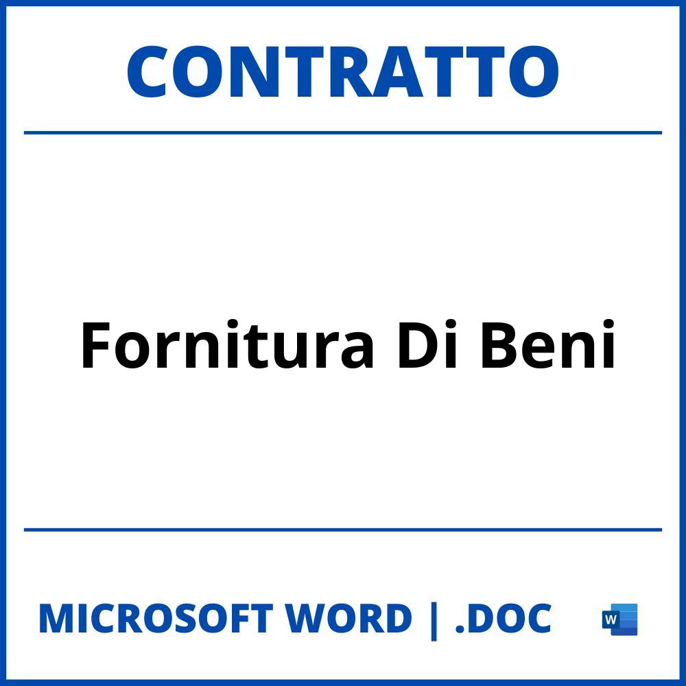 Fac Simile Contratto Di Fornitura Di Beni