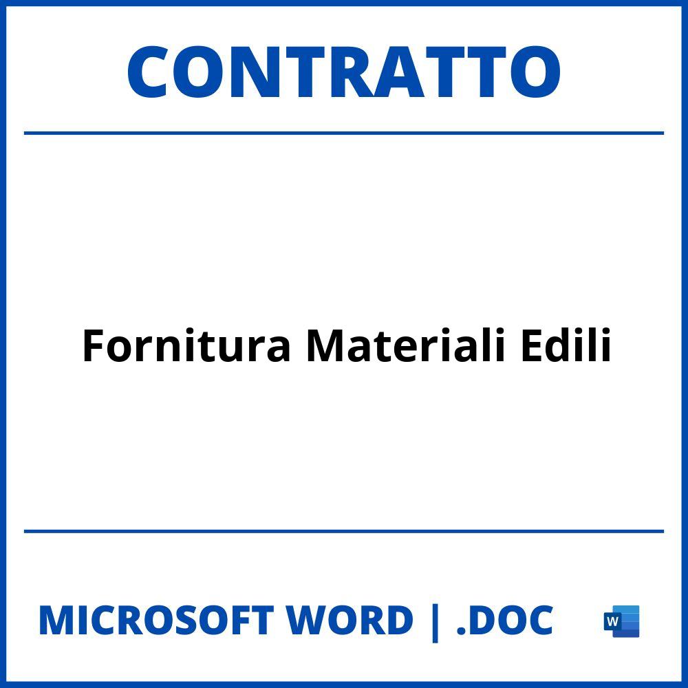 Fac Simile Contratto Di Fornitura Materiali Edili