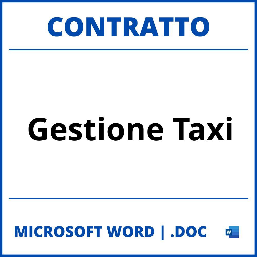 Fac Simile Contratto Di Gestione Taxi