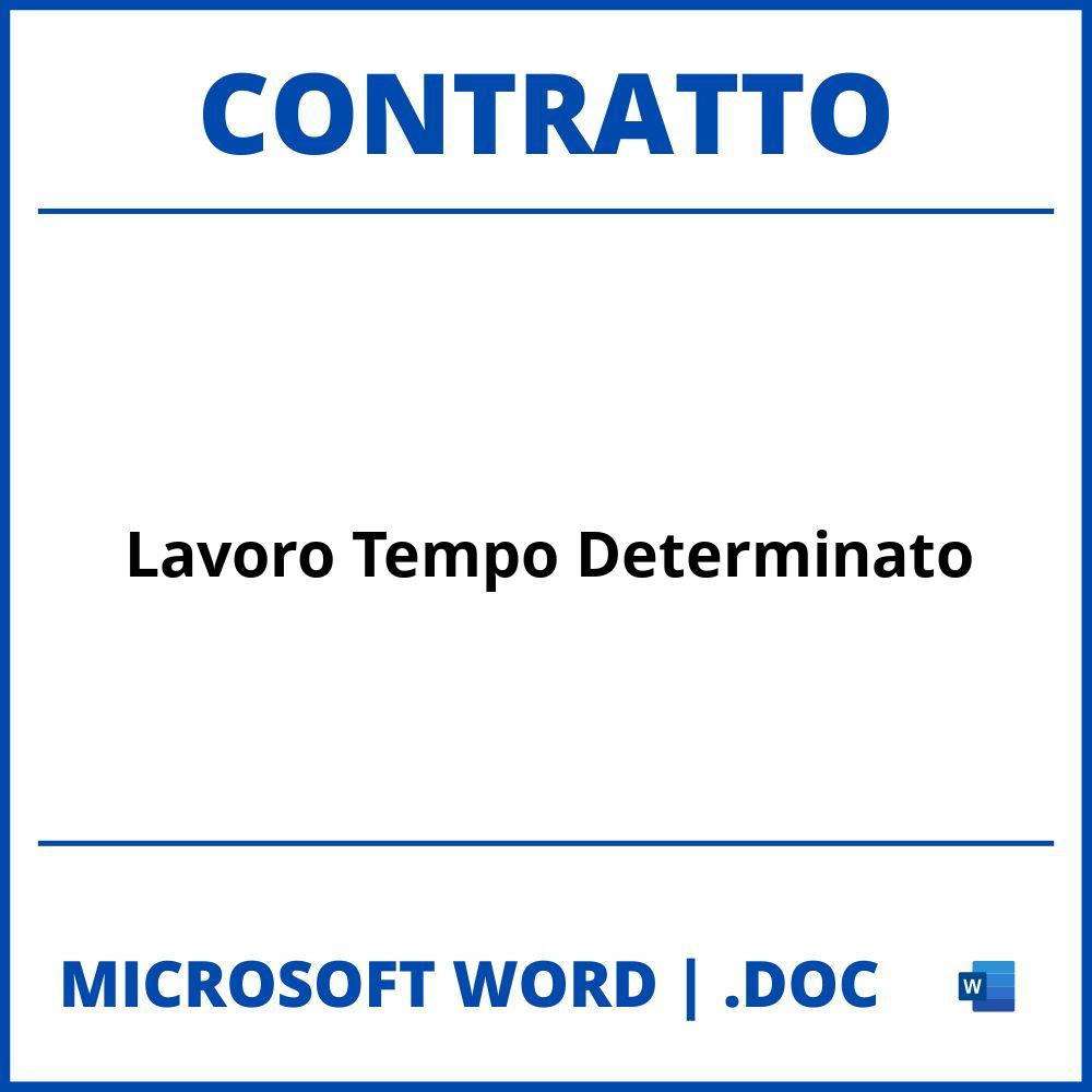 Fac Simile Contratto Di Lavoro Tempo Determinato