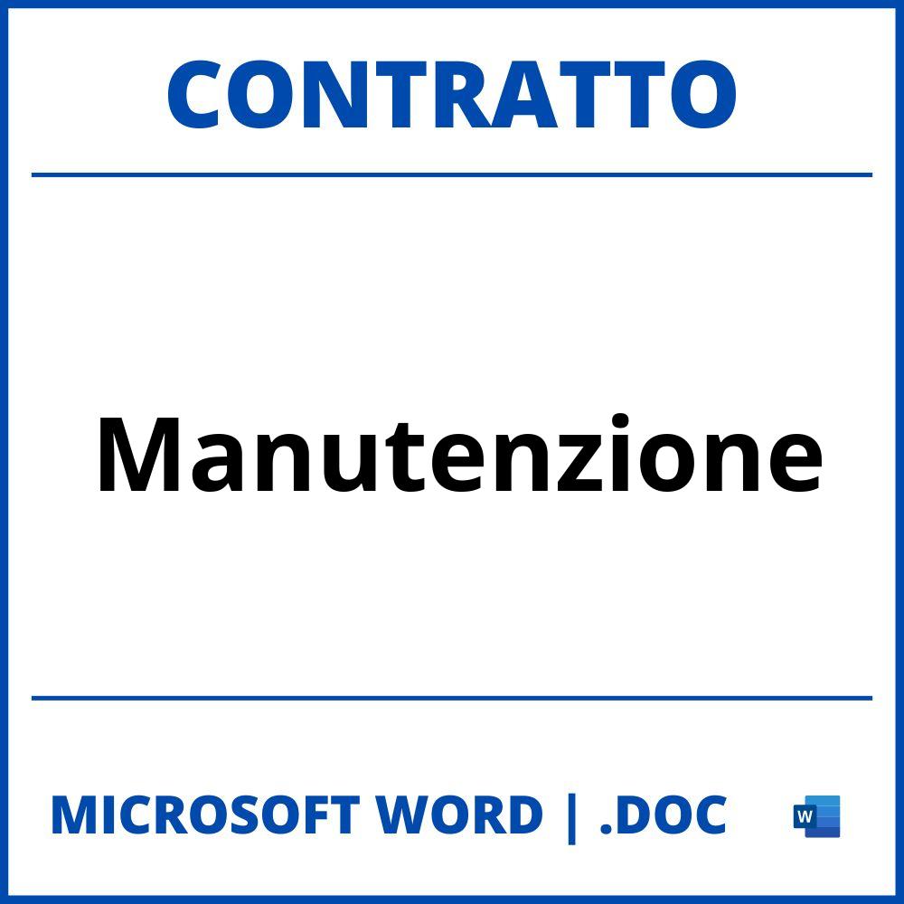 Fac Simile Contratto Di Manutenzione