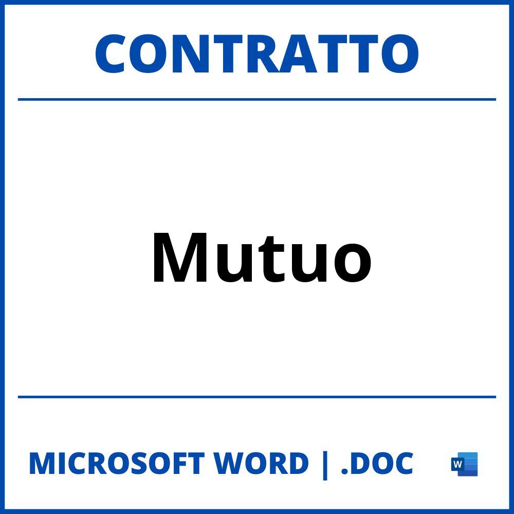 Fac Simile Contratto Di Mutuo