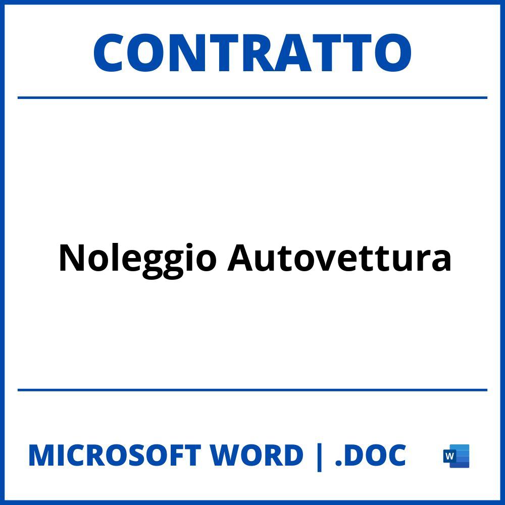 Fac Simile Contratto Di Noleggio Autovettura