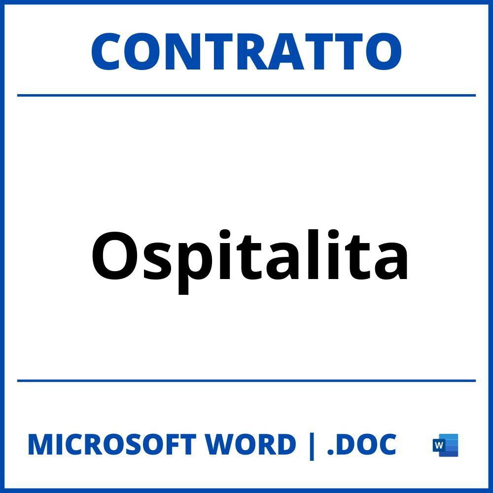 Fac Simile Contratto Di Ospitalità