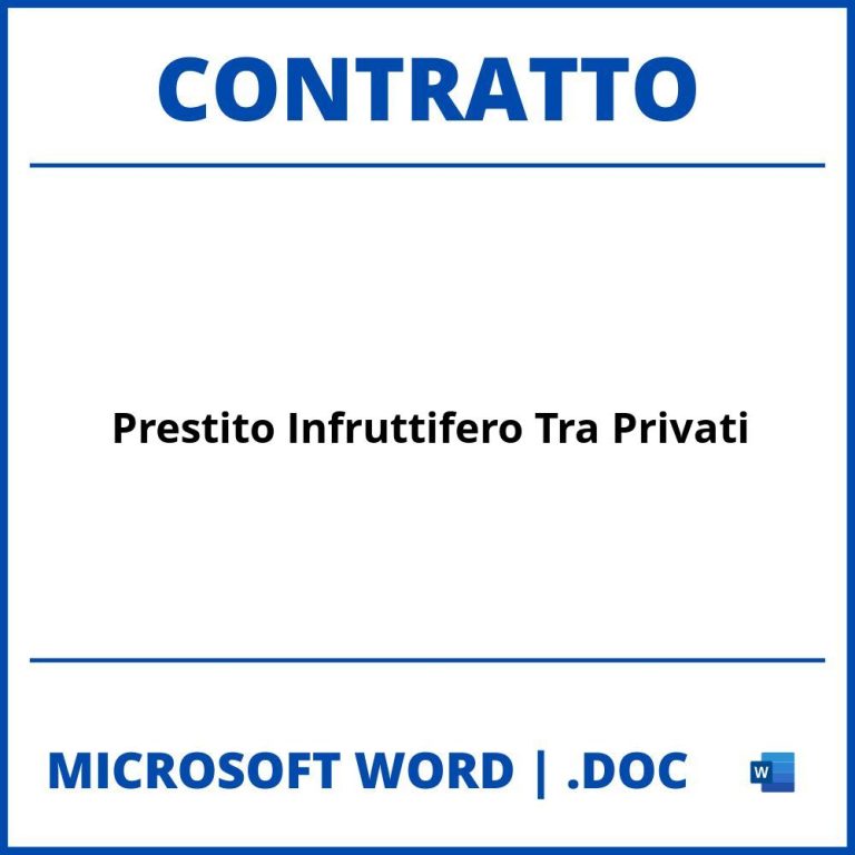 Fac Simile Contratto Di Prestito Tra Privati