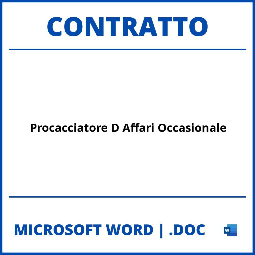 Fac Simile Contratto Di Procacciatore D Affari Occasionale