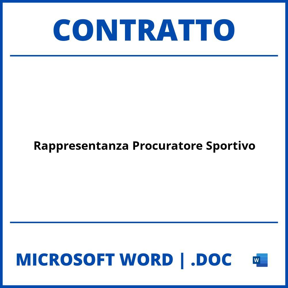 Fac Simile Contratto Di Rappresentanza Procuratore Sportivo