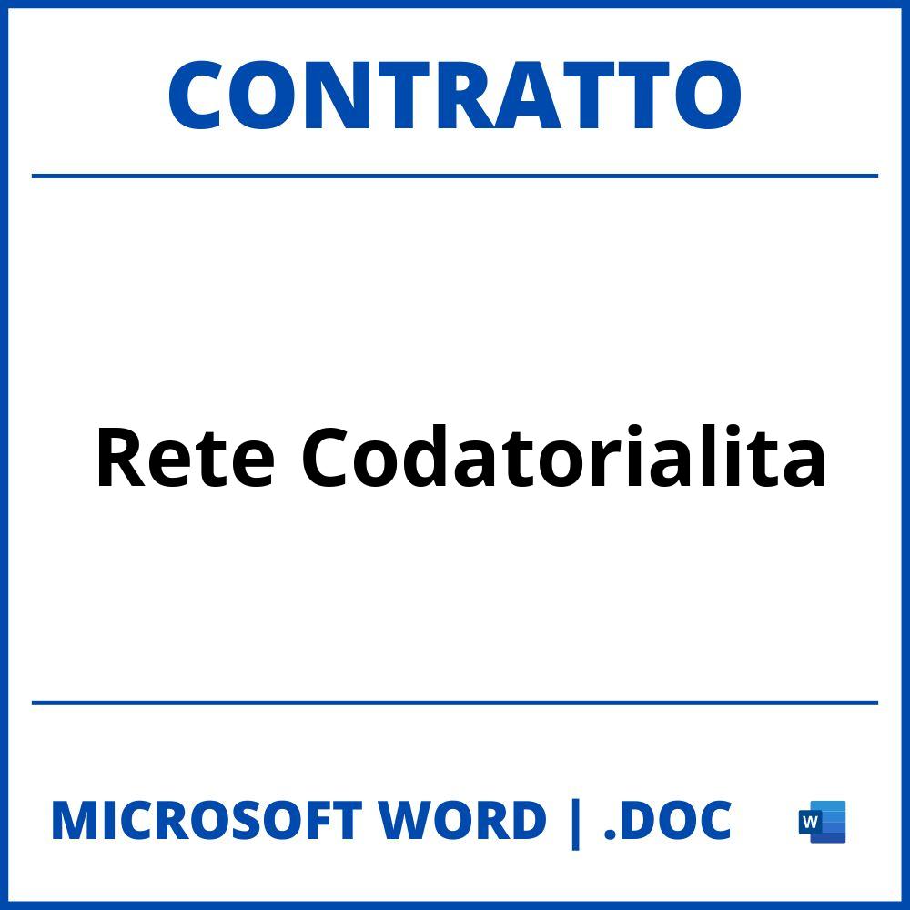 Fac Simile Contratto Di Rete Codatorialità