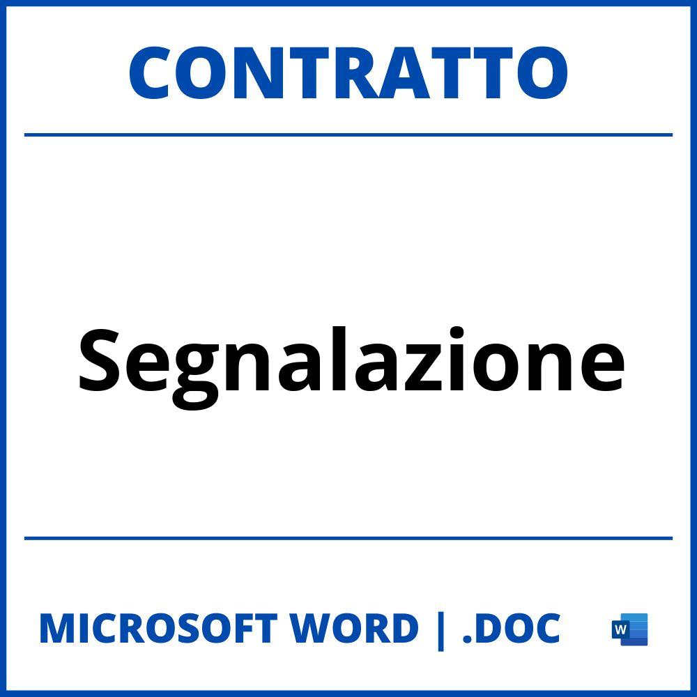 Fac Simile Contratto Di Segnalazione