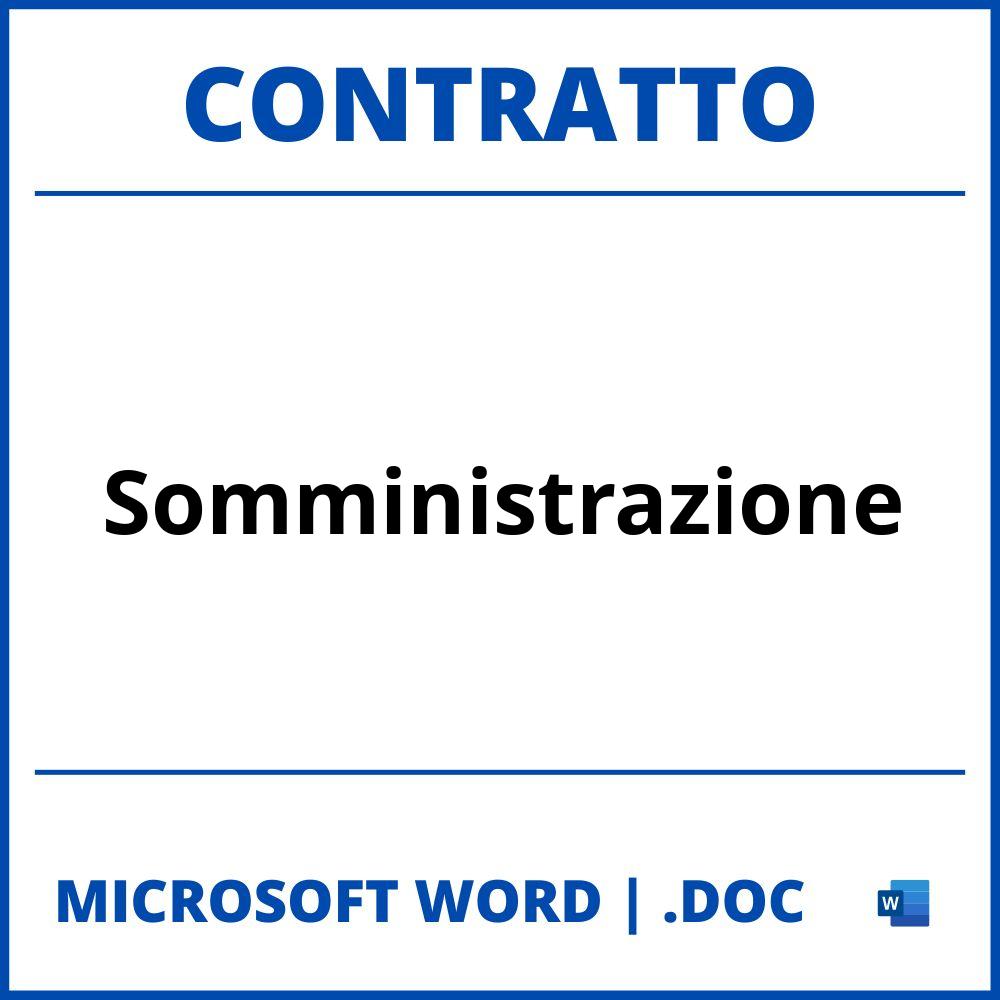 Fac Simile Contratto Di Somministrazione