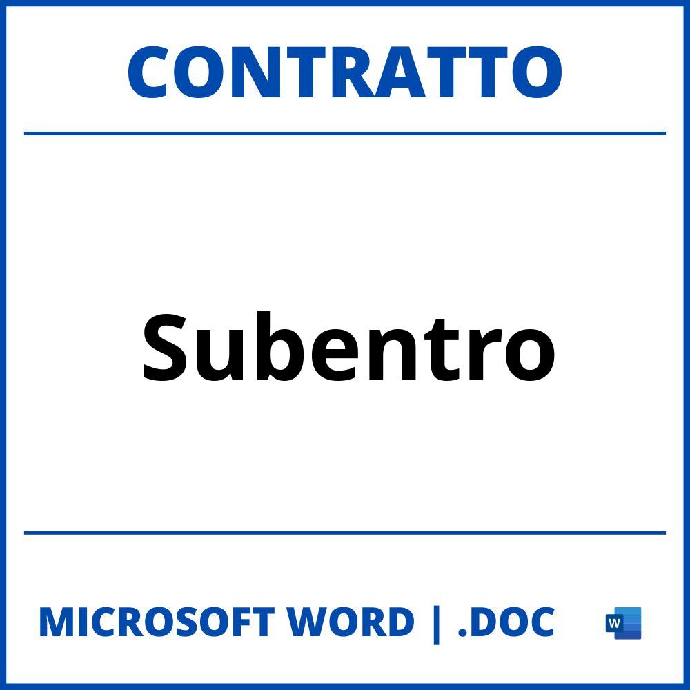 Fac Simile Contratto Di Subentro