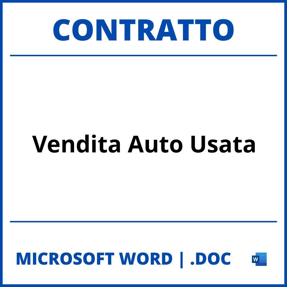 Fac Simile Contratto Di Vendita Auto Usata