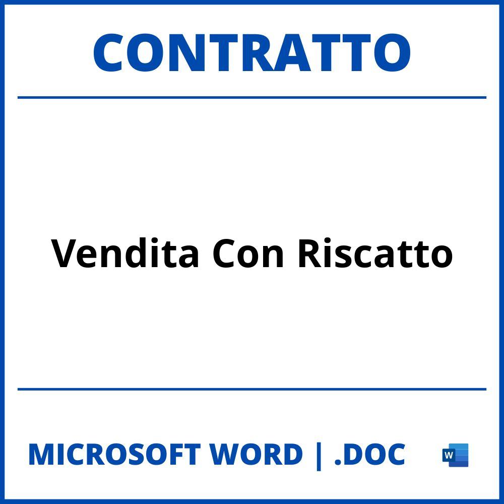 Fac Simile Contratto Di Vendita Con Riscatto